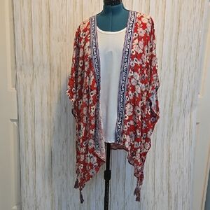 Knox Rose Floral Kimono with Tassels